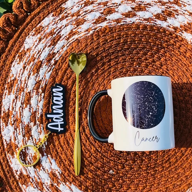 Birthday Gift Set - Starmap Mug + Keychain + Golden Spoon