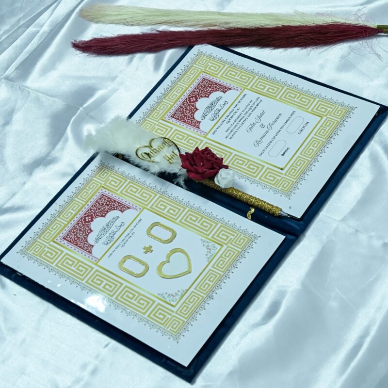 Star Design Nikah Nama Red,Navy Blue